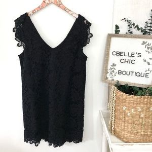 BB Dakota Little Black Lace Dress Sz L